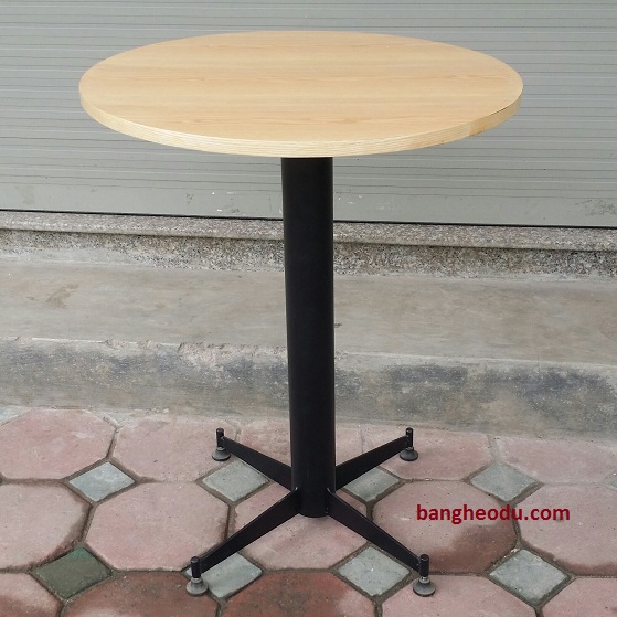 Bàn tròn cafe cao xếp gọn ngoài trời gỗ chân sắt sơn tĩnh điện LAPX05